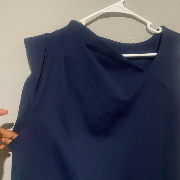 Ted Baker Sz 3 (US 8-10) jersey knit asymmetrical business career sheath dress - Picture 7 of 9